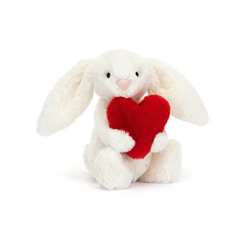 Peluche Bashful Red Love Heart Bunny (Little)