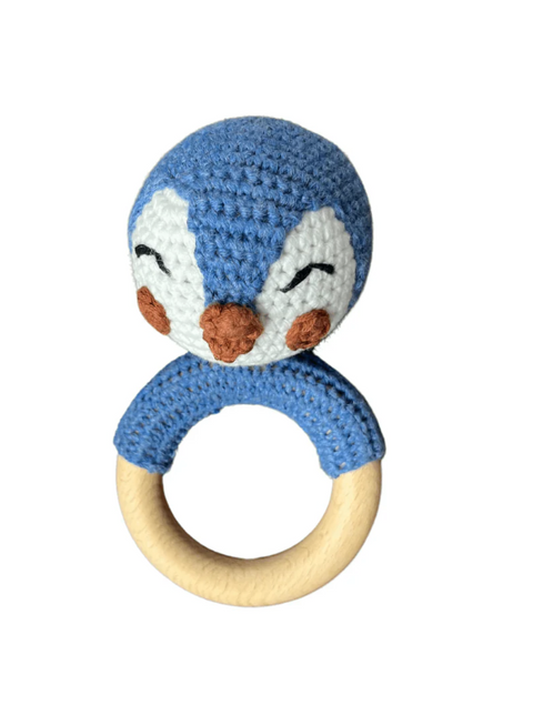 Hochet Bois Et Crochet Pingouin