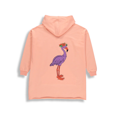 Poncho Flamingo Tropical Peach Femme