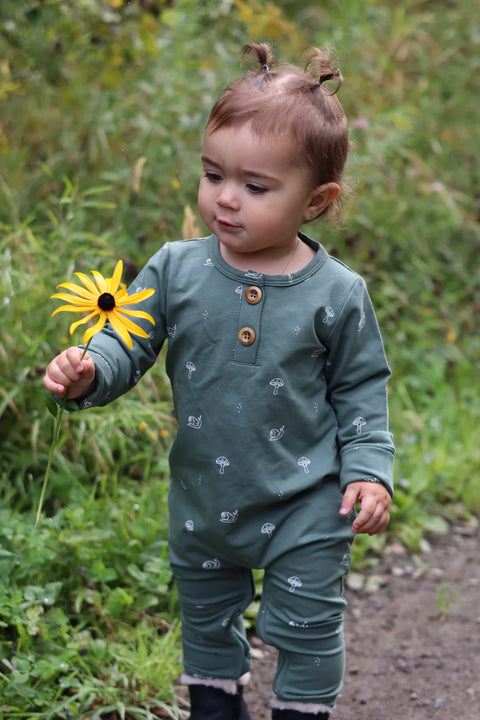 Onesie Évolutif Vert Eucalyptus Motif Eucalyptus