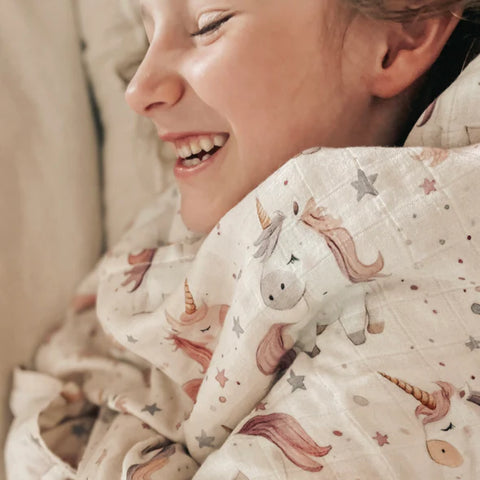 Mousseline Bambou & Coton Lily La Licorne Rêveuse