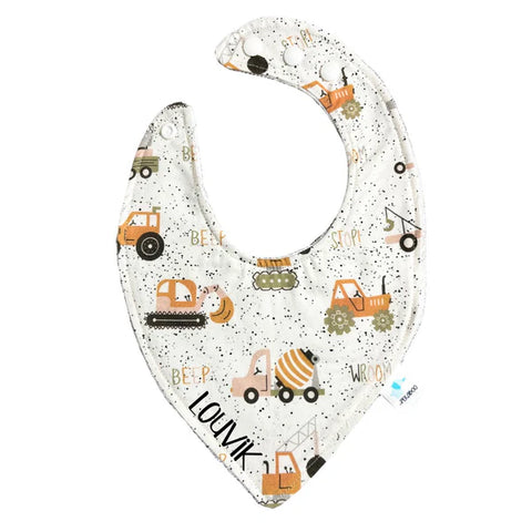 Bavoir Camions Construction Rust Sauge