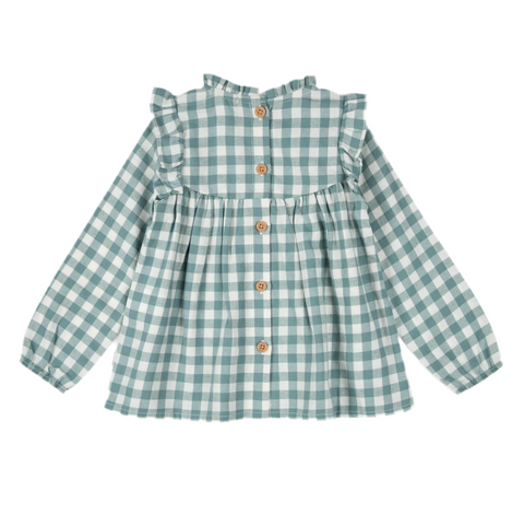 Ensemble Robe En Sergé Brossé Vichy Sarcelle