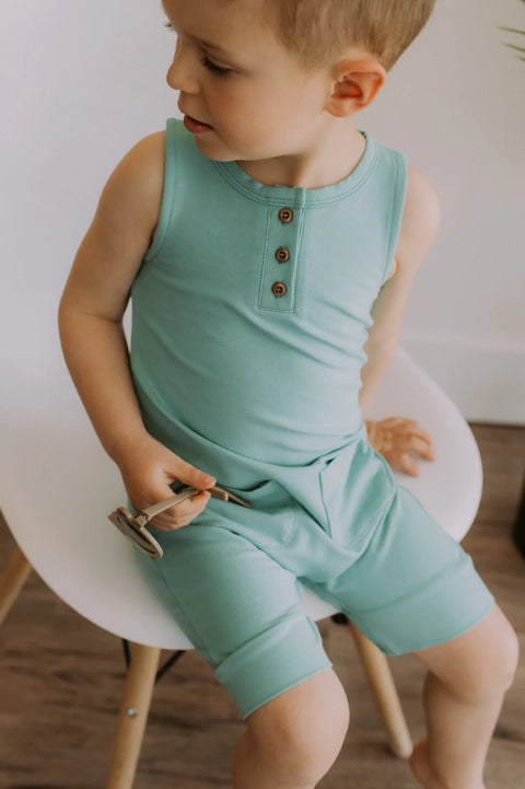 Romper Évolutif Bleu Azur Uni