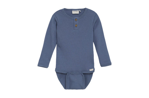 Cache-couche Manches Longues Côtelé Bleu