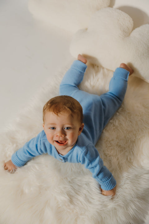 Onesie Évolutif Tricot Bleu Poudre