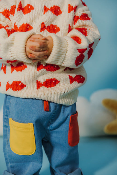 Chandail Évolutif Tricot Poisson Rouge