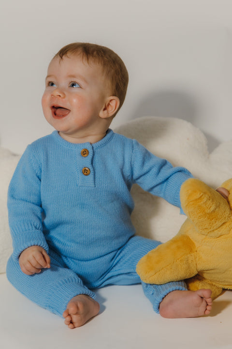 Onesie Évolutif Tricot Bleu Poudre