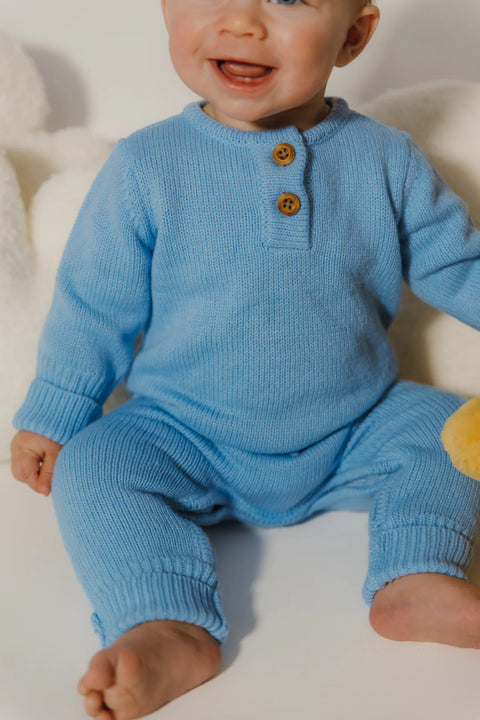 Onesie Évolutif Tricot Bleu Poudre
