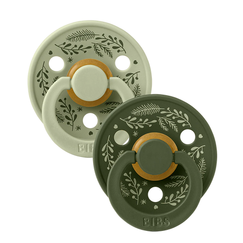 Suce Pacifier Original Holiday Leaf Sage/Hunter Green 6-18 Mois (Paquet De 2)
