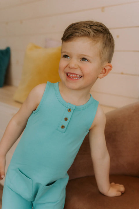 Romper Évolutif Bleu Azur Uni