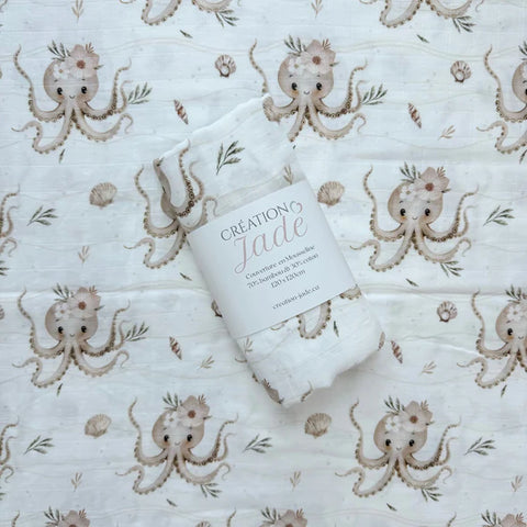 Mousseline Bambou & Coton Pénéloppe La Pieuvre