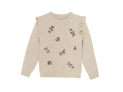 Pull En Laine Avec Broderie De Framboises