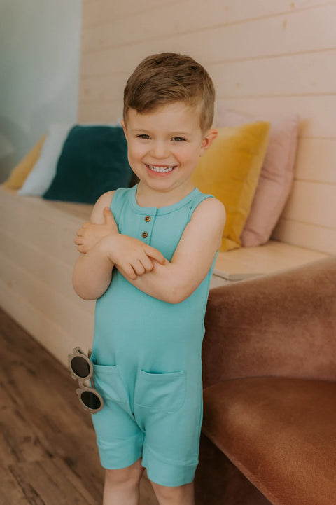 Romper Évolutif Bleu Azur Uni