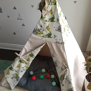 Tente « World Animal Map Taupe Play » Beige & Vert