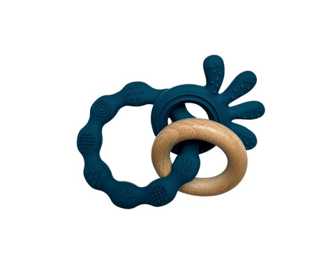 Jouet De Dentition Bois & Pieuvre Émeraude