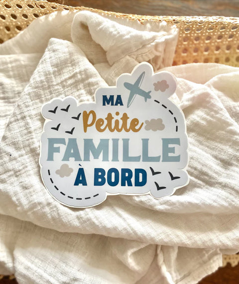 Autocollant Voiture « Ma Petite Famille À Bord » (Océan)