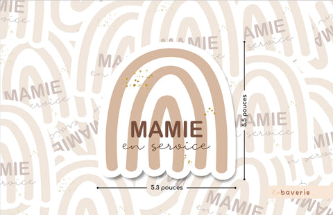 Autocollant Voiture « Mamie En Service »