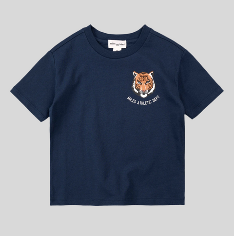 T-shirt Bleu À Imprimé De Tigres Miles