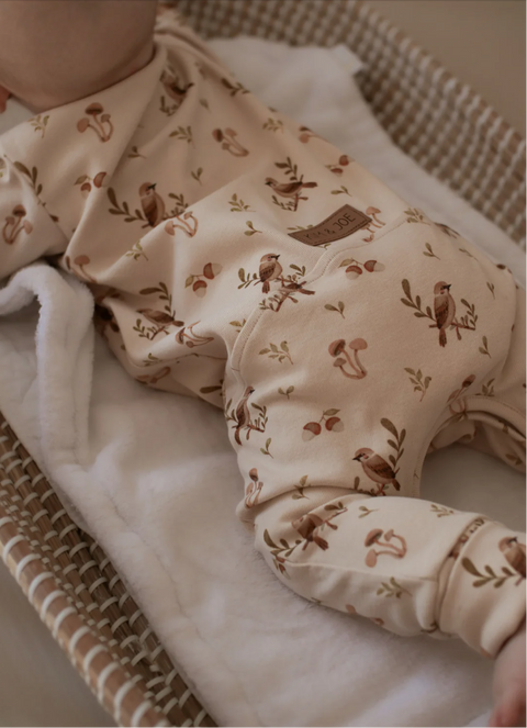 Onesie Évolutif Beige Avec Motifs Oiseaux