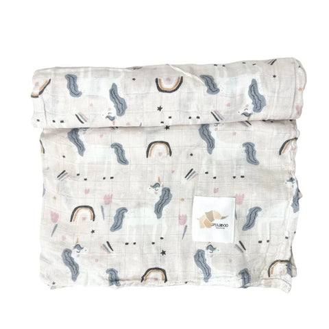 Mousseline Coton Licornes