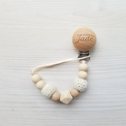 Attache-Suce Bois Centrée Crème