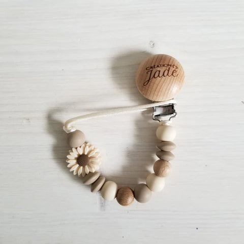 Attache-Suce Bois Petite Marguerite Cappucino & Crème