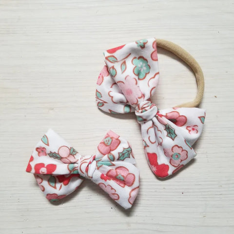 Bouclette Fleurs Rouges & Rose