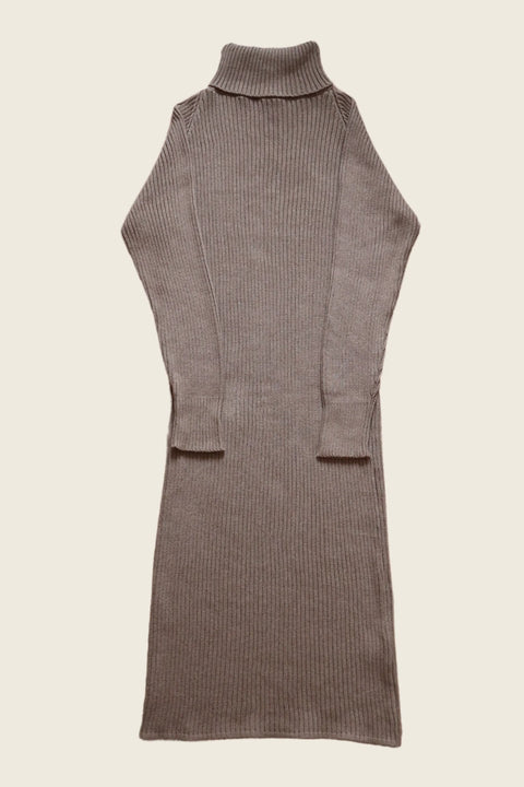 Emma Robe Maxi À Col Roulé Pour Femmes Taupe