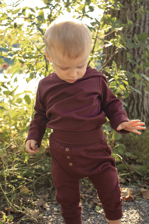 Pantalon Évolutif Rouge Prune Uni