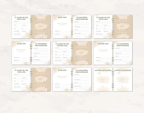 Livre De Naissance À Anneaux Pour Grand-maman Marguerites