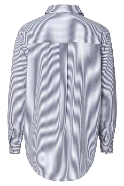 Blouse D'allaitement Arles Blanche Rayée Bleue