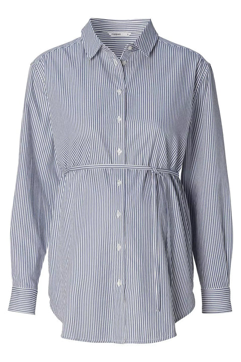 Blouse D'allaitement Arles Blanche Rayée Bleue