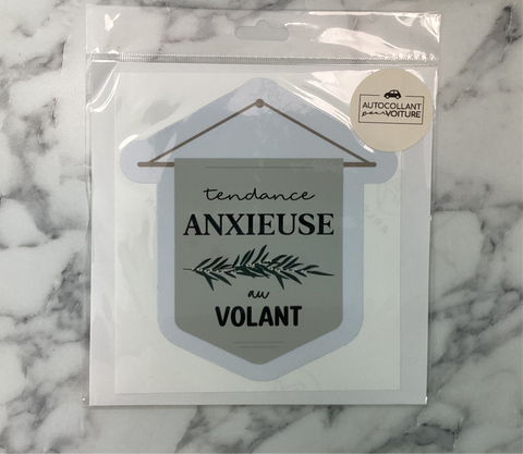 Autocollant Voiture « Tendance Anxieuse Au Volant »
