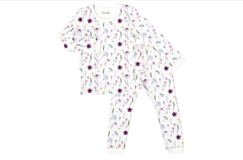 Pyjama En Modal À Manches Longues Crème Floral