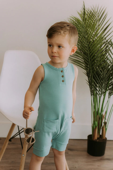 Romper Évolutif Bleu Azur Uni