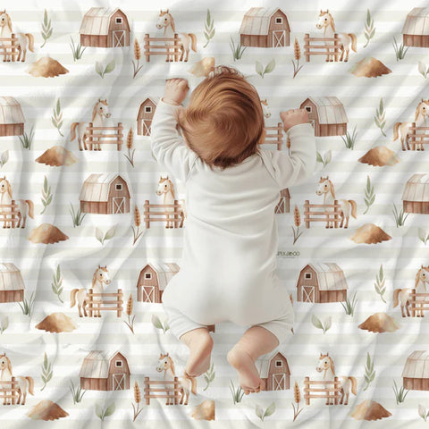 Couverture Magiks TODDLER Chevaux Beige Bold Stripes