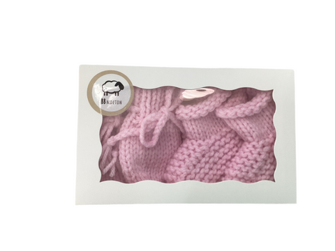 Kit Bas & Mitaines Rose Bébé (0-3 Mois)