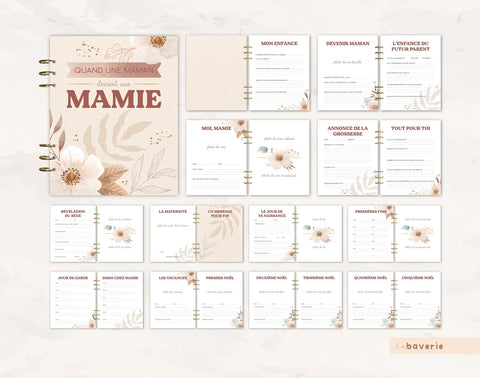 Livre De Naissance À Anneaux Pour Mamie Fleur
