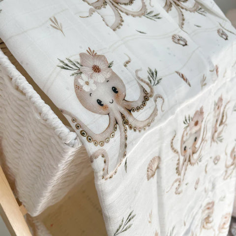 Mousseline Bambou & Coton Pénéloppe La Pieuvre