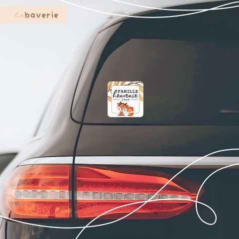 Autocollant Voiture « Famille Heureuse À Bord » Cerf & Renard