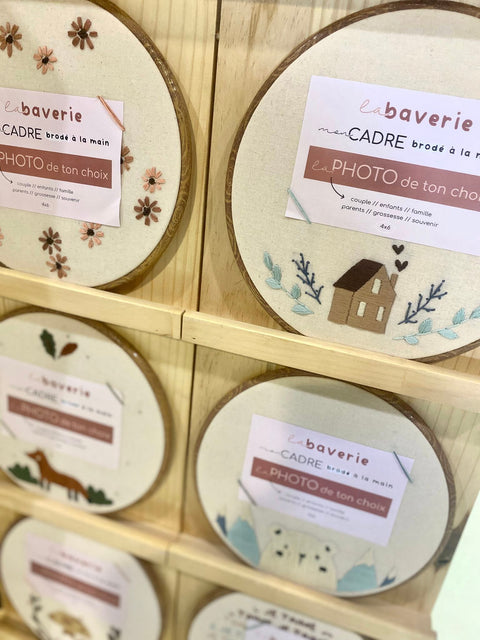 Cadre Photo Brodé Maison