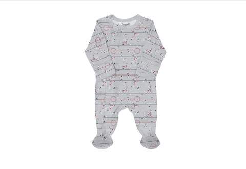 Pyjama En Modal Mélange Gris Avec Pieds Patinoire