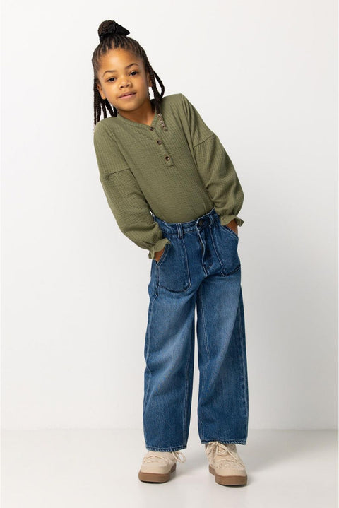 Jeans Prague Jambes Larges Washed Blue