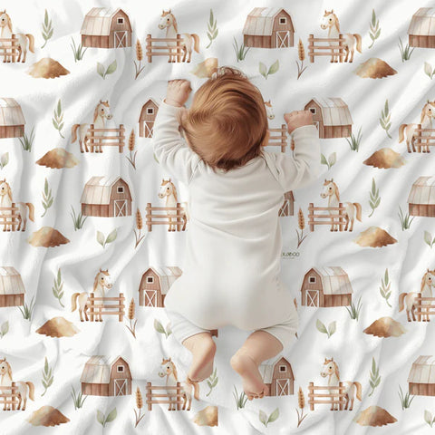 Couverture Magiks TODDLER Chevaux Beige
