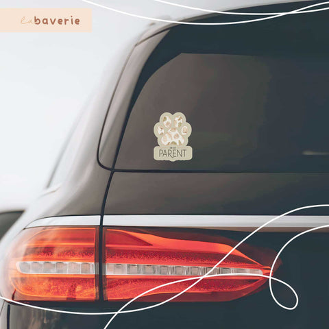 Autocollant Voiture « On Est Parent » Patte