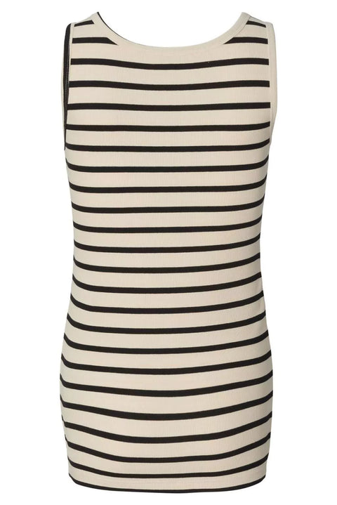 Camisole D'allaitement Jamee Blanche Rayée Noire