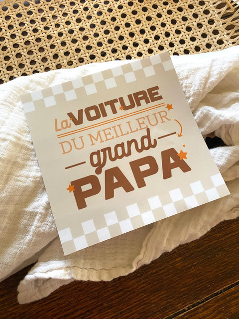 Autocollant Voiture La Voiture Du Meilleur Grand-papa