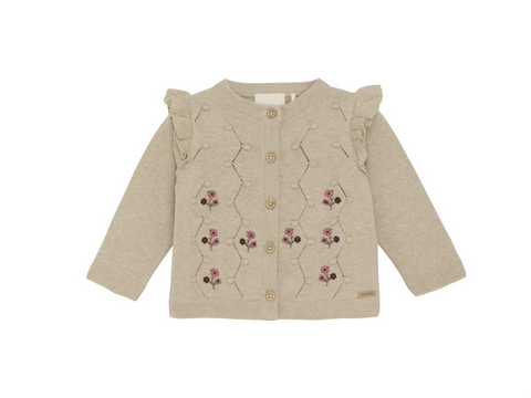 Cardigan Avec Fleurs Brodées Sandshell