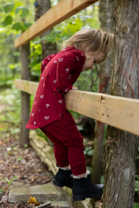 Chandail Évolutif Rouge Cerise Motif Escargots